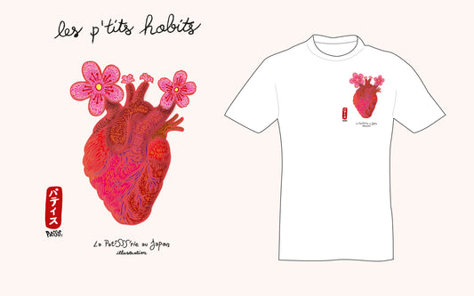 Patisss tasarımı "Sakura Heart" tişörtü